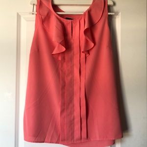 Classic ruffle front blouse - salmon for summer!